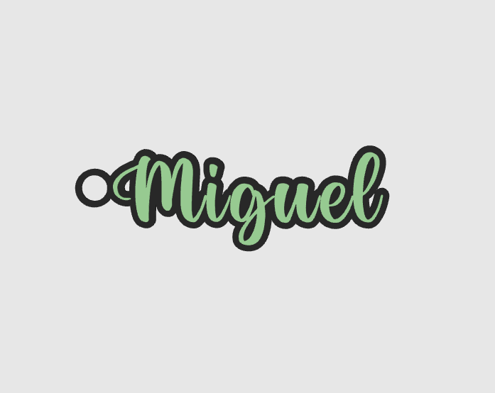 Miniatura 1028 do modelo 3D Name keychain +1200