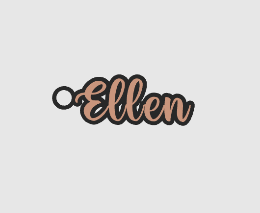 Miniatura 1052 do modelo 3D Name keychain +1200