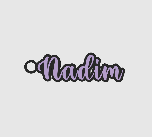 Miniatura 1215 do modelo 3D Name keychain +1200