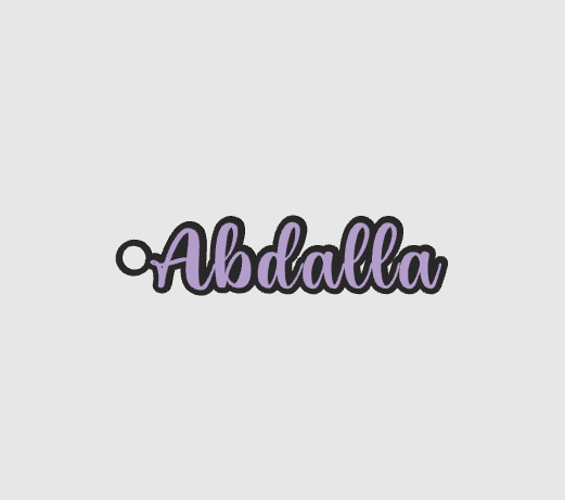 Miniatura 1222 do modelo 3D Name keychain +1200