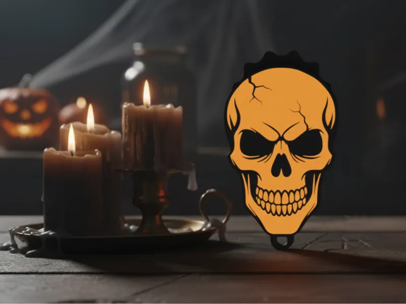 Clicker Skull Keychain