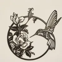 Décoration murale colibri, fleurs et abeilles — photo 2