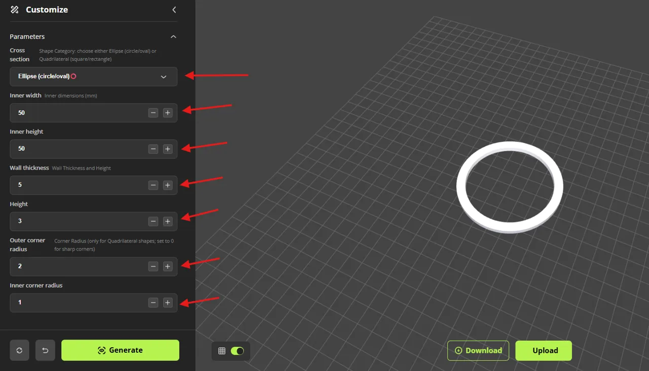 Customizable Gasket/Seal Ring Generator view 2