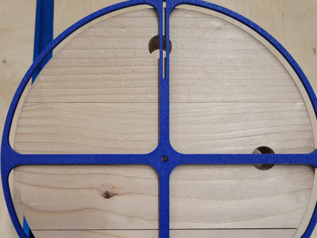 Alignment jig holding hybrid barrel parts in position