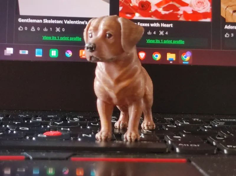 Cute Labrador Puppy Figurine Single Color 3D Print