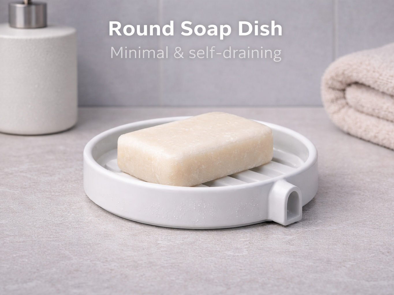 Round Self-Draining Soap Dish – Minimal Design