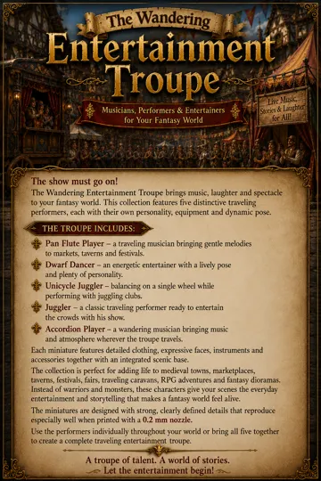 Modelo para impresión 3D: The Wandering Entertainment Troupe — vista de referencia 4