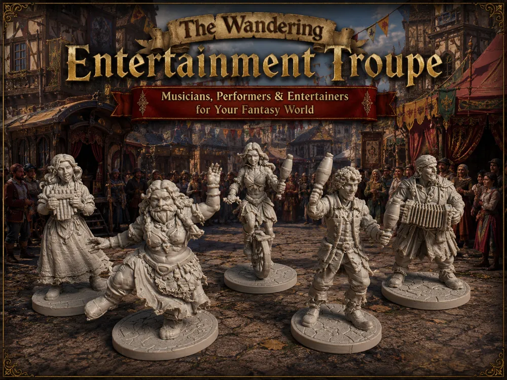 Modelo para impresión 3D: The Wandering Entertainment Troupe. Referencia del modelo original.