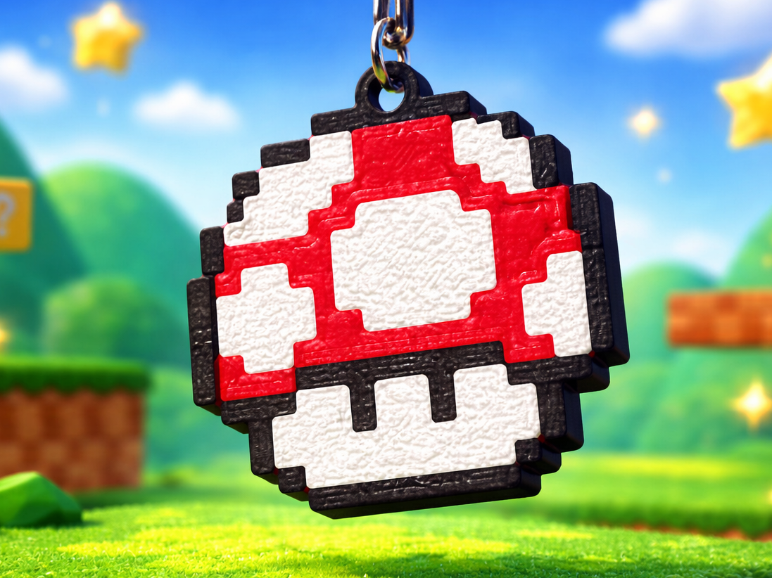 Portachiavi in Pixel Art NINTENDO FUNGO con NFC