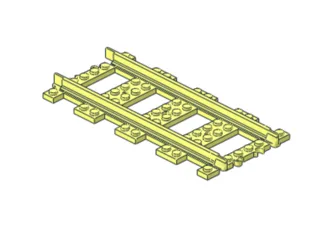 Brick compatible train track, straight 6 studs