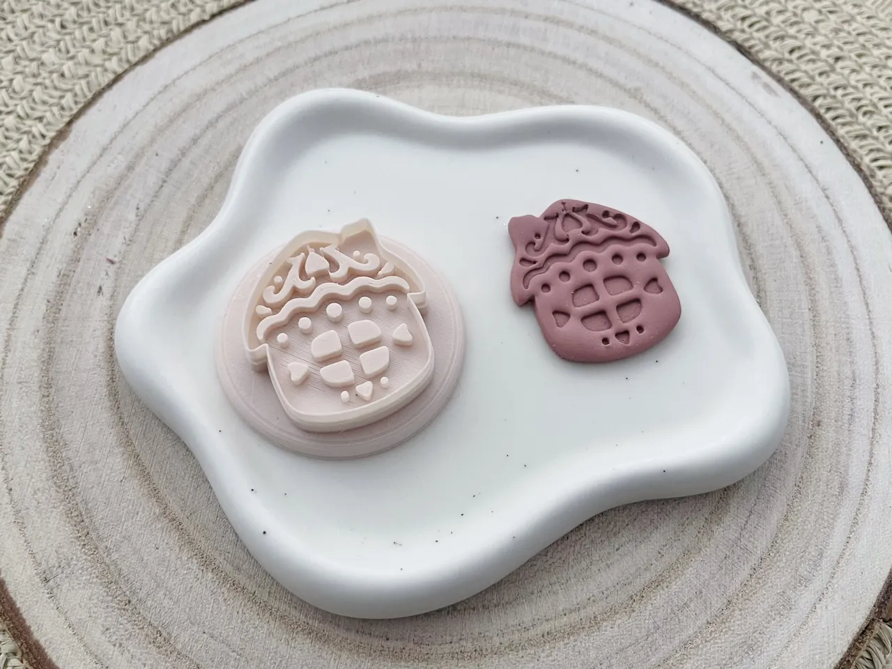 Winter House Polymer Clay Earrings Cutter view 2