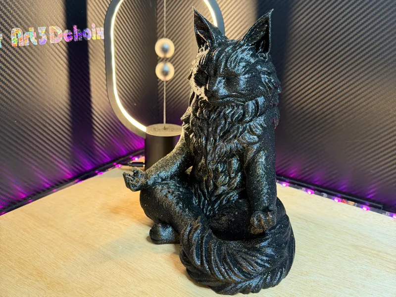 Maine Coon version Zen méditation sculpture Art