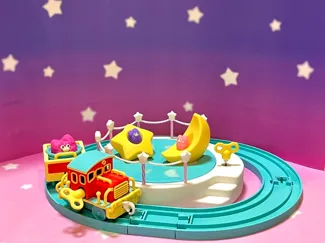 星と月のコーヒーカップ(遊園地の遊具)