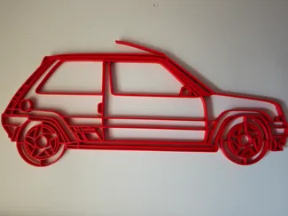 Renault 5 GT Turbo Line Art