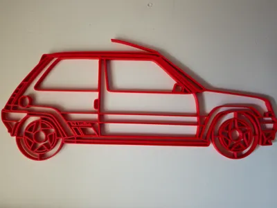 Renault 5 GT Turbo Line Art