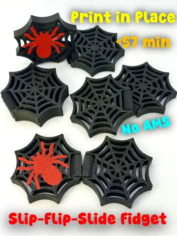 Objeto manipulable: Spider Web Halloween Slider + Flip Fidget Toy — vista de referencia 2