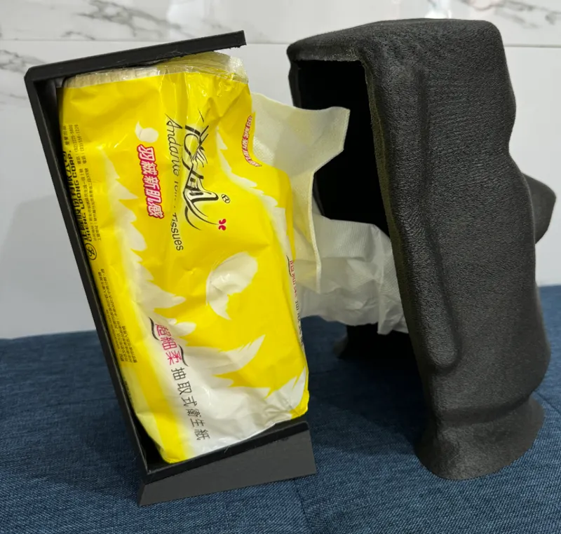 Moai Tissue Dispenser shelf for tissue placement 