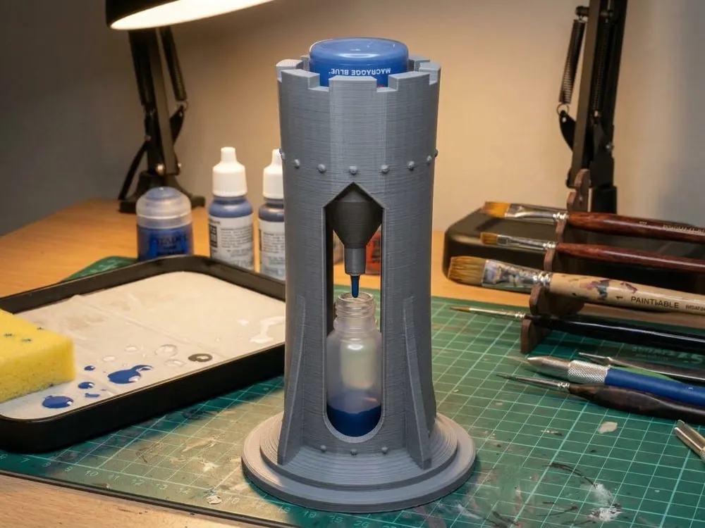 Citadel Pot to Dropper Bottle Tower - Gothic - Free 3D Print Model ...