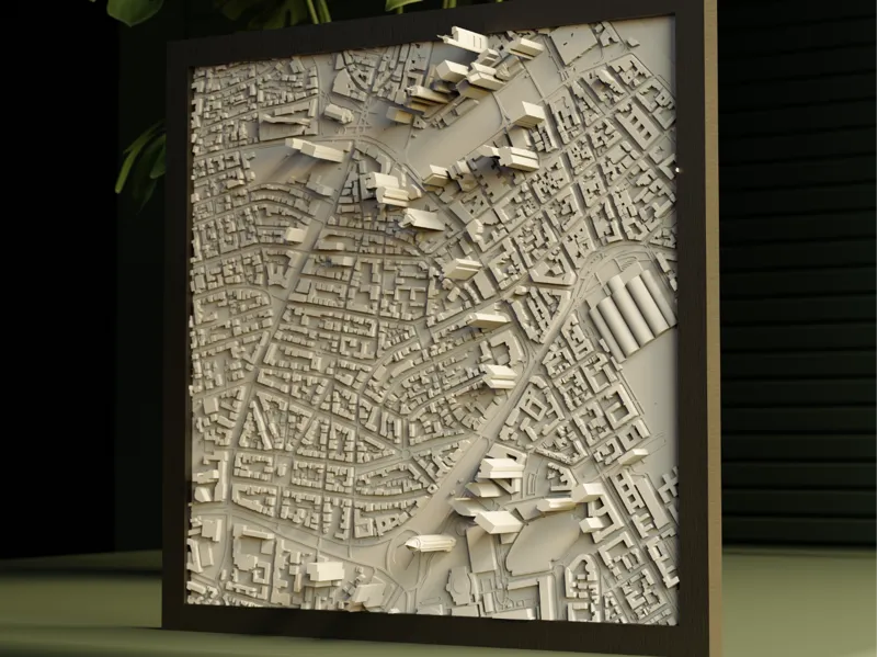 Frankfurt 3D City Model with Frame
