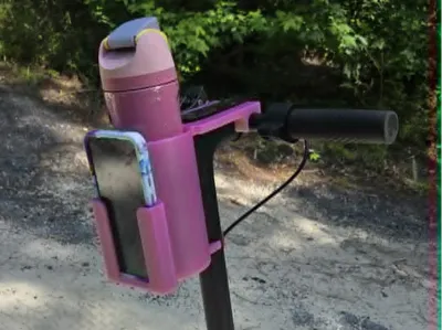 E Scooter drink holder, with & without phone mount