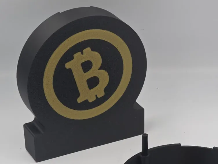 Bitcoin themed piggy bank