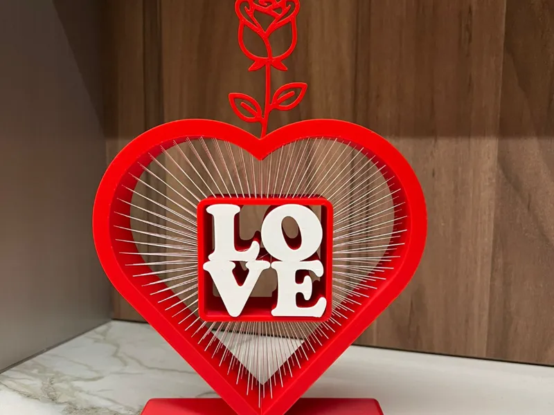 Love Heart in Suspended Rays Valentine’s Day 