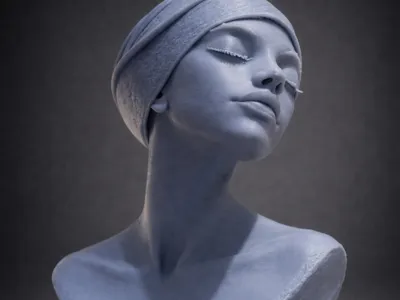 Woman with Turban – Female Sculptural Bust