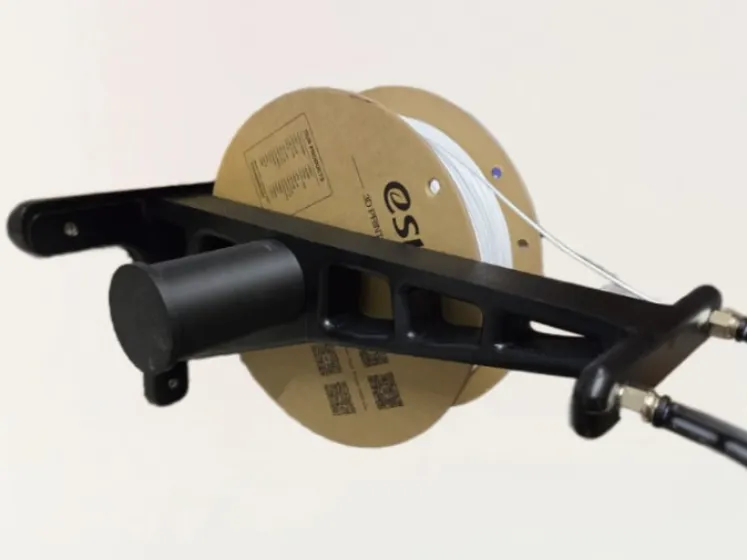 Wall spool holder with ptfe tube connections