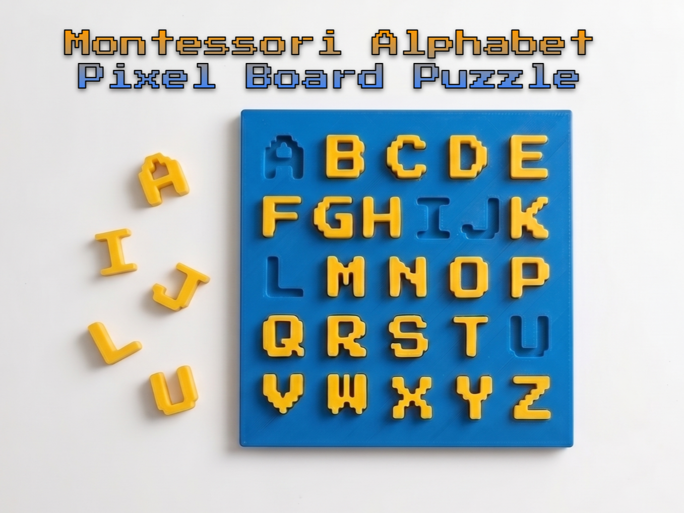 Montessori Pixel Alphabet Puzzle Board
