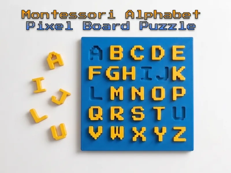 Montessori Pixel Alphabet Puzzle Board