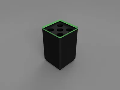 Gridfinity 1x1x9U w/ five 1cm holes