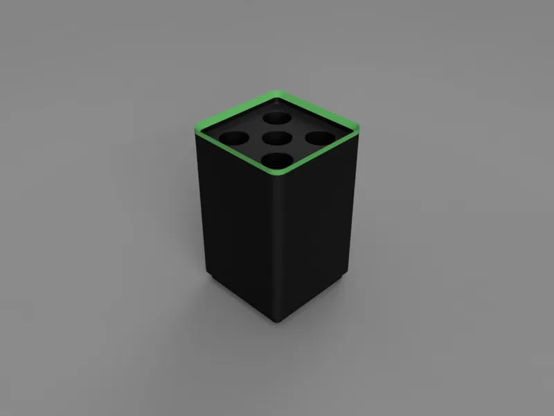 Gridfinity 1x1x9U w/ five 1cm holes