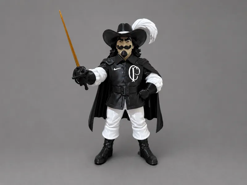 mascote do corinthians mosqueteiro 27 cm em partes
