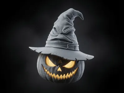 Witch Hat Lighting Pumpkin