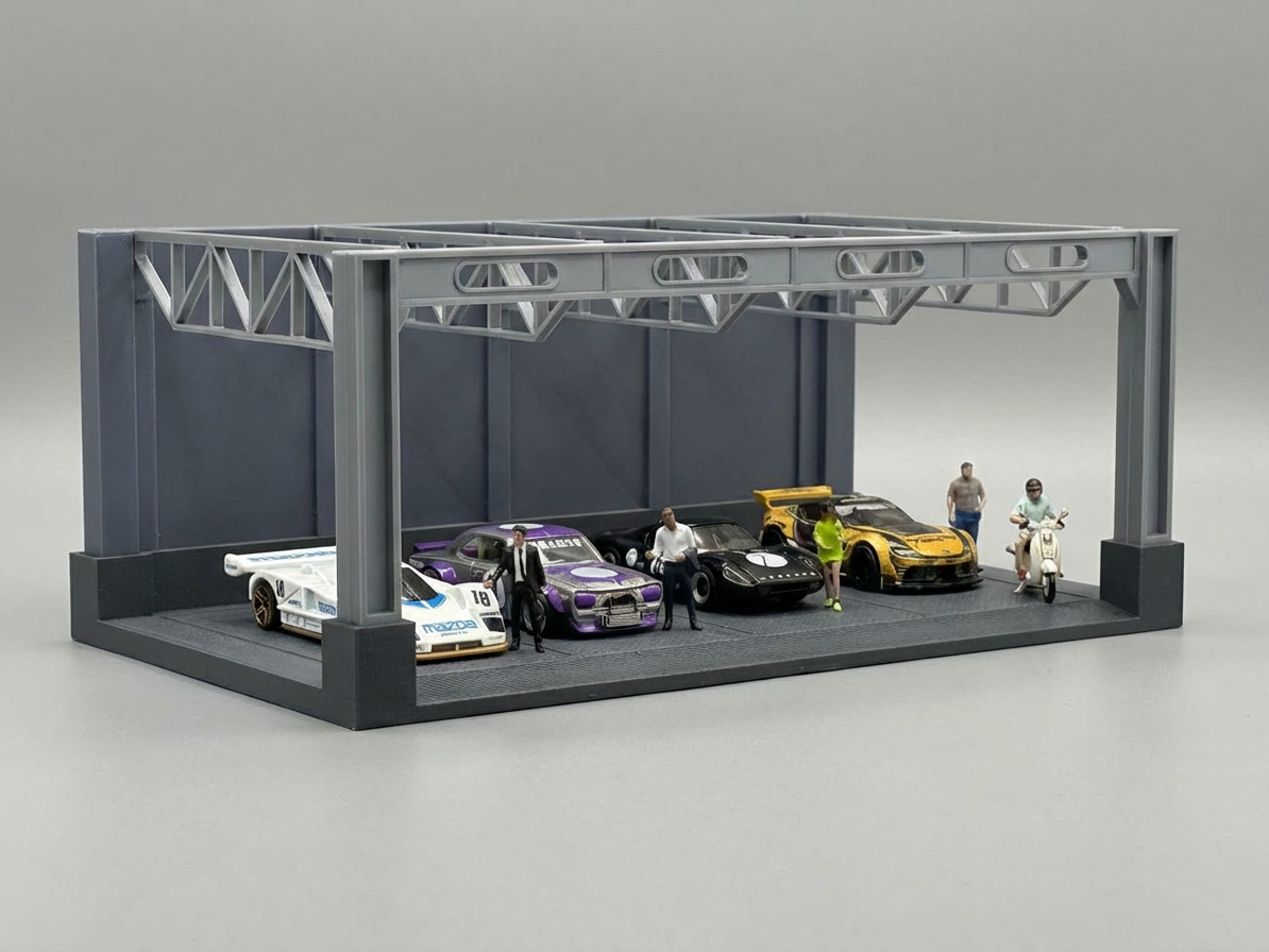 1/64 Open Garage Showroom Diorama