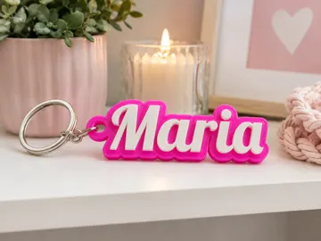 Soporte: Porta-Chaves Maria Personalizado 3D em Duas Cores — vista de referencia 4