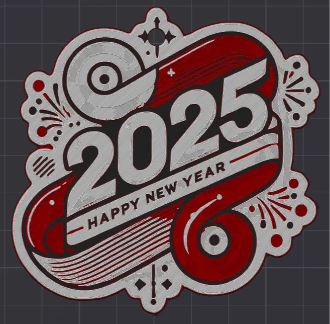 New Year 2025 Keychain