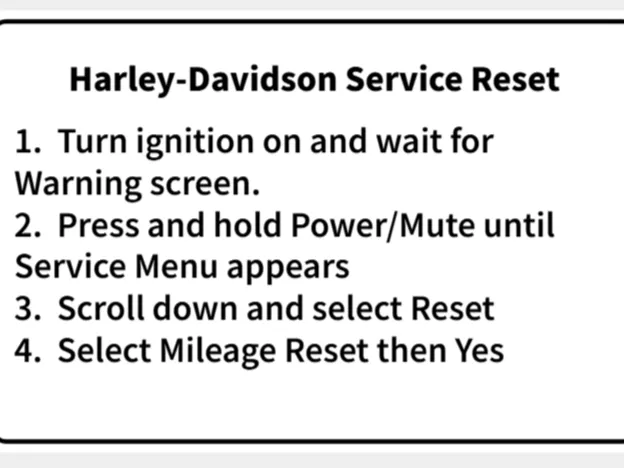 Harley-Davidson Service Mileage Reset
