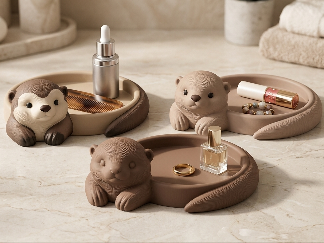 Cute Otter Tray Organizer – 3 Versions