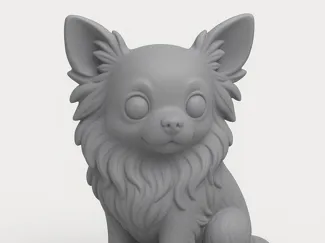 Sitzender langhaariger Chihuahua 