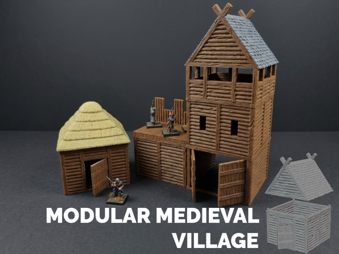 Modular medieval village 3D model