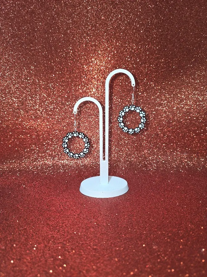 Circle of little paws earrings view 3