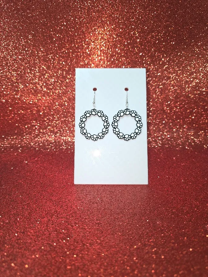 Circle of little paws earrings view 2