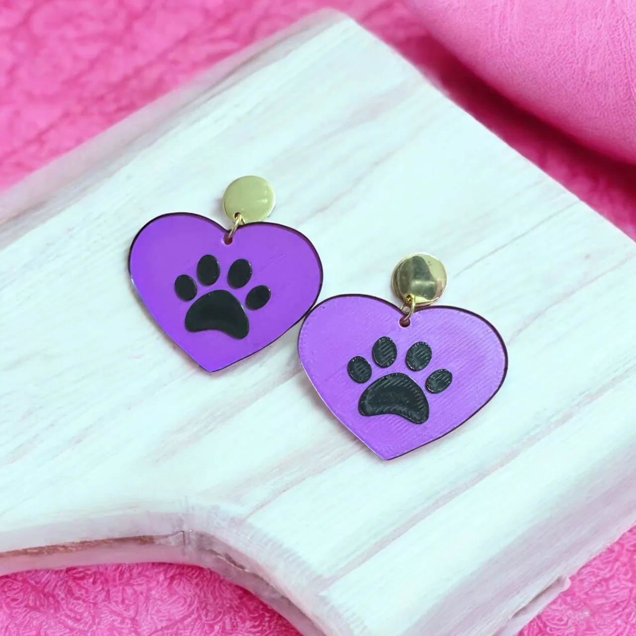 Pendientes corazón huella view 2