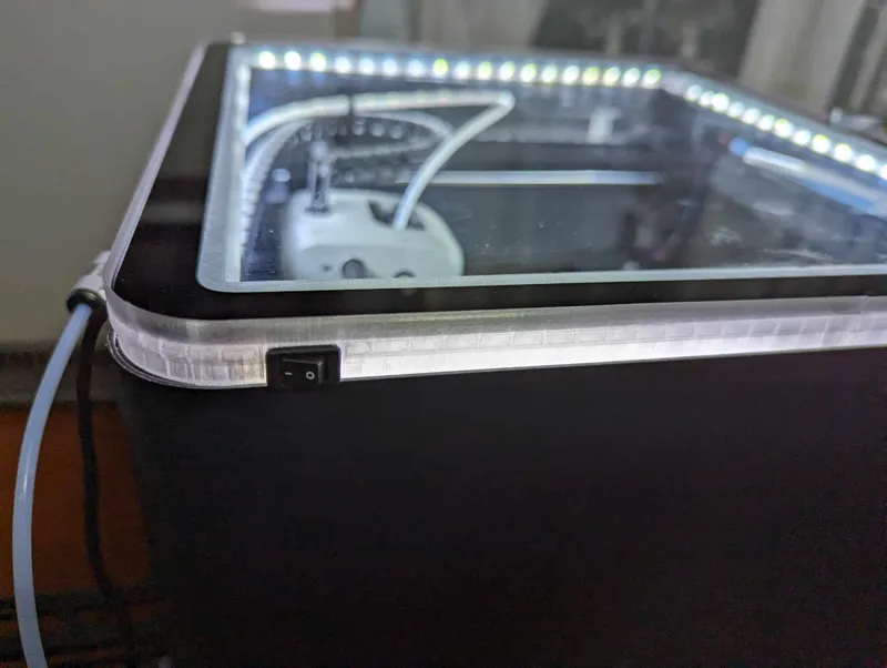 Bambu X1C/X1E/P1S/P1P Top Glass Riser with LED strip and switch
