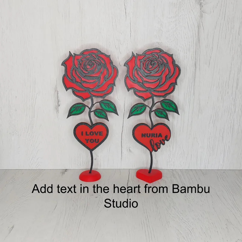 Rose with Customizable Heart