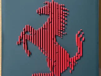 Scultura stratificata 3d Cavallino Ferrari