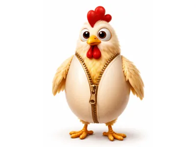 Chicken in a zip-up egg