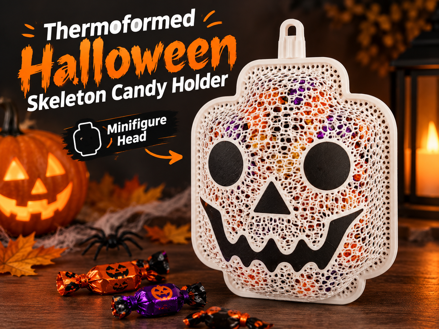 Thermoformed Halloween Skeleton Candy Holder - 1