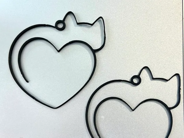 Orecchini Gatto Nero Stilizzato a forma di Cuore